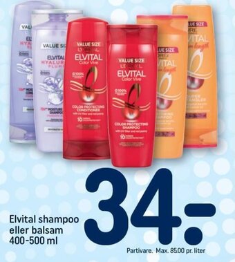 REMA 1000 Elvital shampoo eller balsam 400-500 ml tilbud