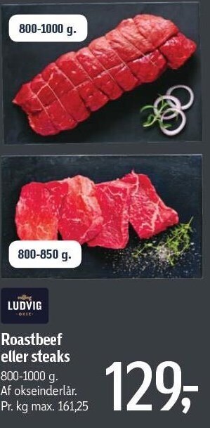Føtex Lydvig roastbeef eller steaks tilbud