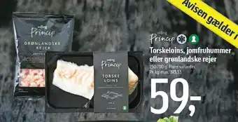 Føtex Salling princip torskeloins, jomfruhummer eller grønlandske rejer tilbud