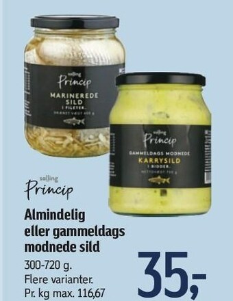 Føtex Salling princip almindelig eller gammeldags modnede sild tilbud