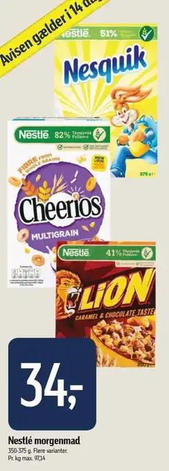 Føtex Nestlé morgenmad - flere varianter tilbud
