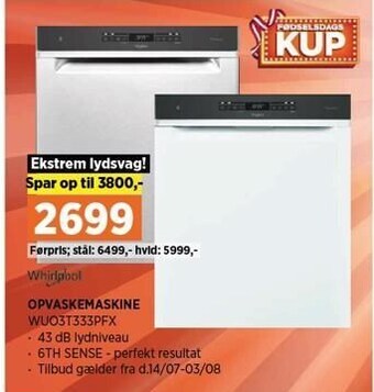 Power Whirlpool opvaskemaskine tilbud