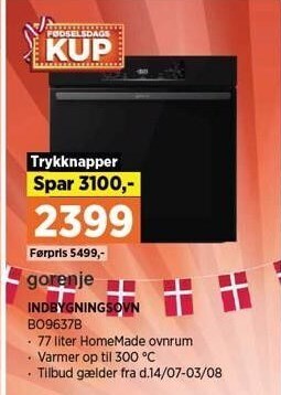Power Gorenje indbygningsovn tilbud