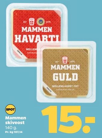 Netto Mammen skiveost guld mellemlagret tilbud