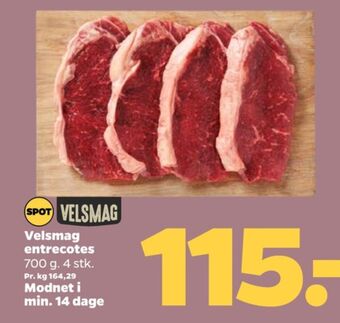 Netto Velsmag okseentrecotes tilbud