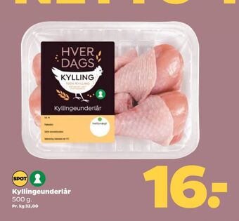 Netto Hverdags kyllingeunderlår tilbud