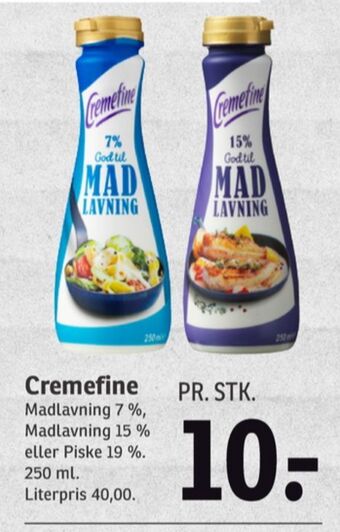 SPAR Cremefine madlavningsfløde 7 % tilbud