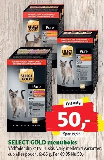 Maxi Zoo Select gold menuboks tilbud