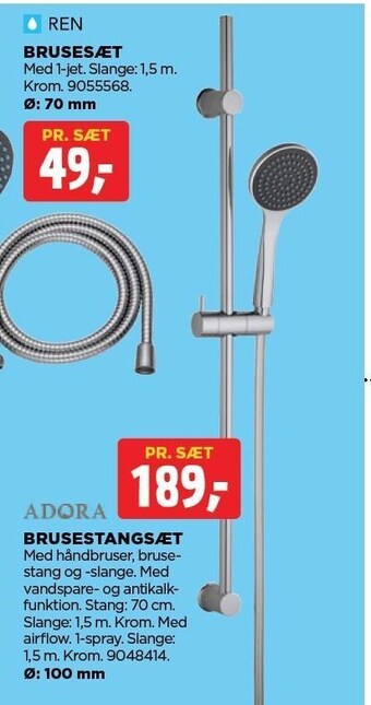 jem & fix Adora brusestangsæt tilbud