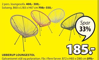 JYSK UBBERUP LOUNGESTOL tilbud