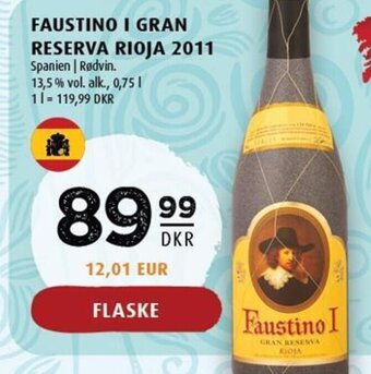 Scandinavian Park FAUSTINO I GRAN RESERVA RIOJA 2011 tilbud