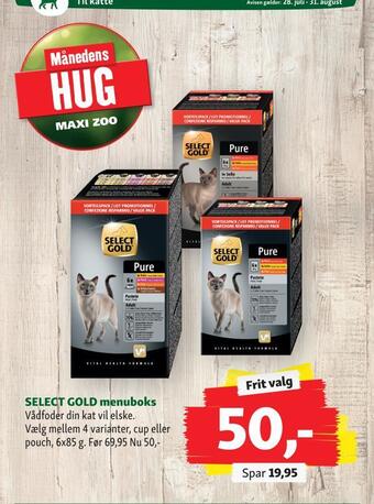 Maxi Zoo Select gold menuboks tilbud