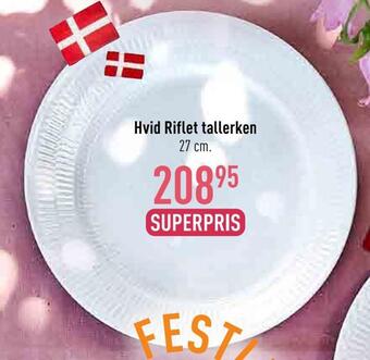 Imerco Hvid riflet tallerken tilbud
