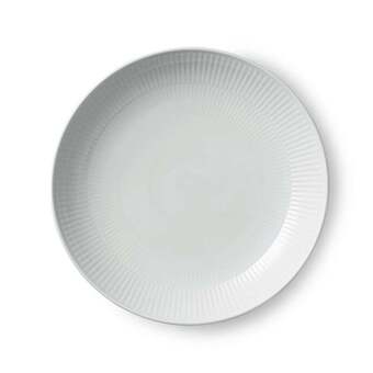 Kop & Kande Royal copenhagen hvid riflet moderne tallerken 25 cm tilbud