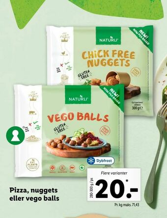 Let-Køb Pizza, nuggets eller vego balls tilbud