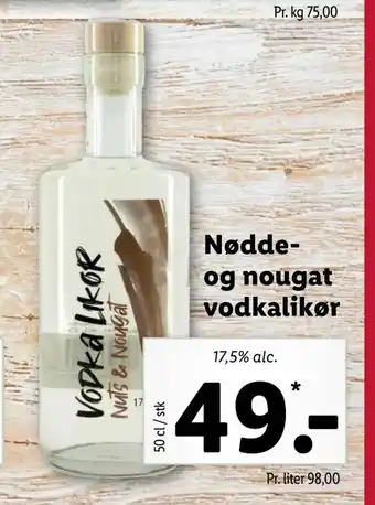 Nødde- og nougat vodkalikør