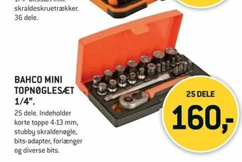 XL-BYG Bahco mini topnøglesæt 1/4" tilbud