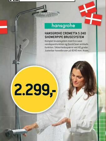 XL-BYG Hansgrohe crometta s 240 showerpipe brusesystem tilbud