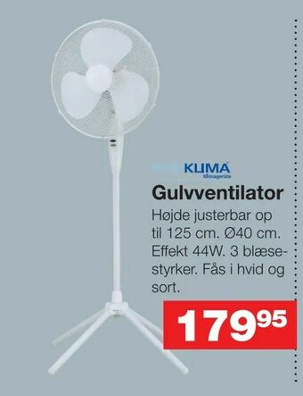 Bauhaus Gulvventilator tilbud