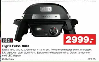 Bauhaus Elgrill Pulse 1000 tilbud