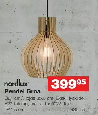 Bauhaus Pendel Groa tilbud