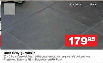 Bauhaus Dark Grey gulvfliser tilbud