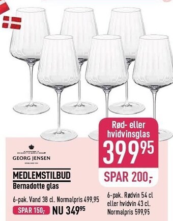 Imerco Georg jensen bernadotte glas tilbud