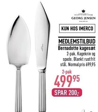 Imerco Georg jensen bernadotte kagesæt tilbud