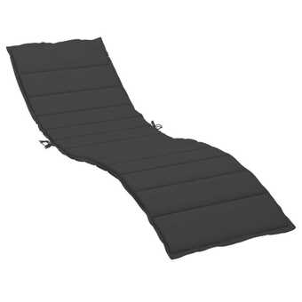 Hynde til liggestol 200x60x3 cm stof sort