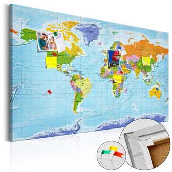 Billede på kork - world map: countries flags - 120 x 80 cm