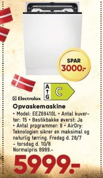 Bilka Electrolux Opvaskemaskine tilbud