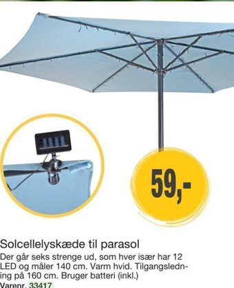Harald Nyborg Solcellelyskæde til parasol tilbud
