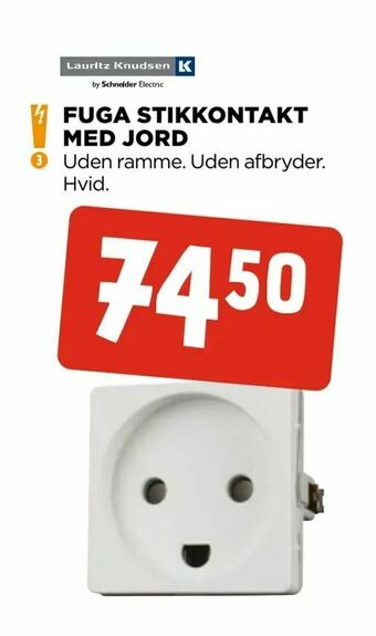 jem & fix Fuga stikkontakt med jord tilbud
