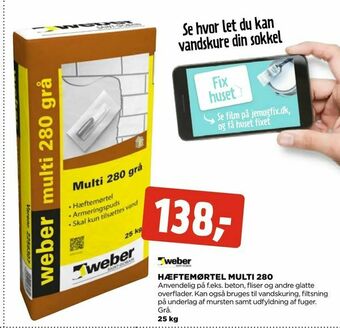 jem & fix Hæftemørtel multi 280 tilbud
