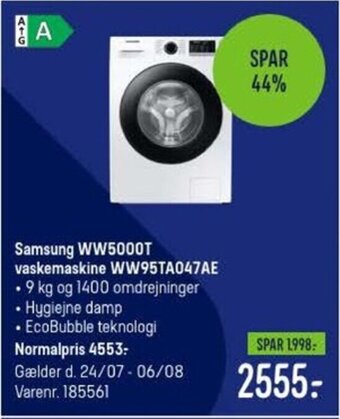 Samsung WW5000T vaskemaskine WW95TA047AE