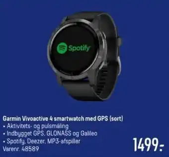 Elgiganten Garmin Vivoactive 4 smartwatch med GPS (sort) tilbud