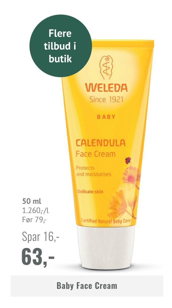 Baby face cream tilbud hos Din Lokale Helsekost