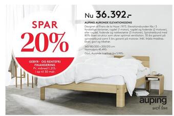 SENG Auping auronde elevationsseng tilbud