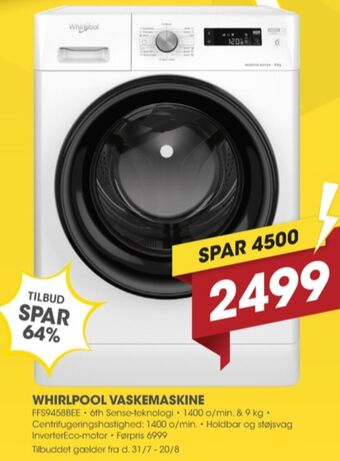 Punkt1 Whirlpool vaskemaskine tilbud