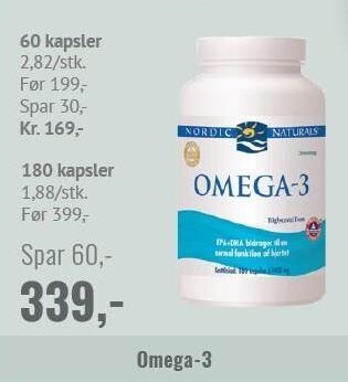 Helsam Omega-3 60 eller 180 kapsler tilbud