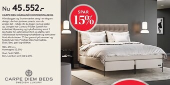 SengeSpecialisten Carpe diem härmanö kontinentalseng tilbud