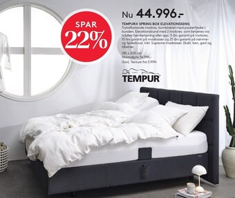 SengeSpecialisten Tempur spring box elevationsseng tilbud