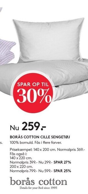 SengeSpecialisten Borås cotton cille sengetøj tilbud