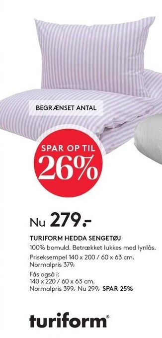 SengeSpecialisten Turiform hedda sengetøj tilbud