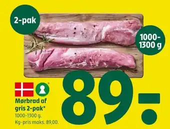 Coop 365 Mørbrad af gris 2-pak tilbud