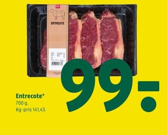 Coop 365 Entrecote* 700 g. tilbud