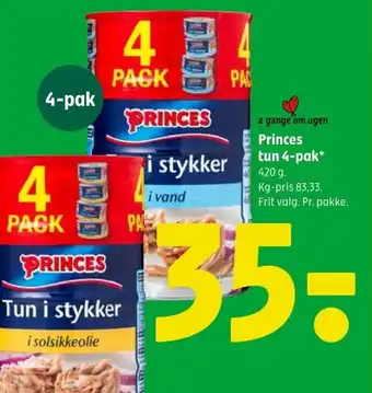 Coop 365 Princes tun 4-pak* 420 g. tilbud