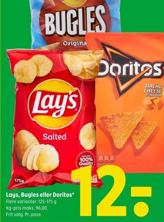 Coop 365 Lays, Bugles eller Doritos* Flere varianter. tilbud