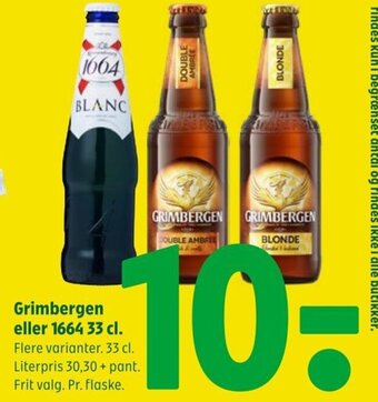 Coop 365 Grimbergen eller 1664 33 cl. tilbud