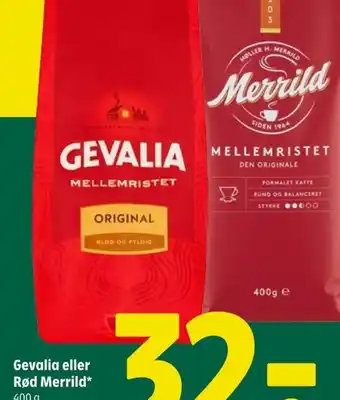 Coop 365 Gevalia eller Rød Merrild* 400 g. tilbud